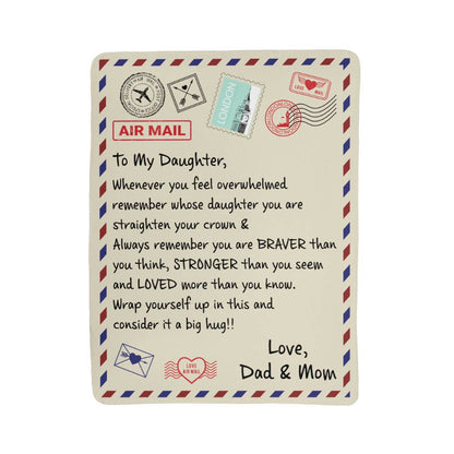 To My Daughter Loved (From Dad & Mom) – Sherpa Fleece Blanket