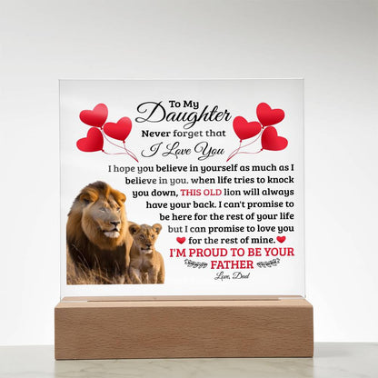 To My Daughter Old Lion – Acrylic Square